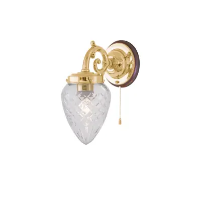 Topelius vägglampa fast montage, mässing/brun