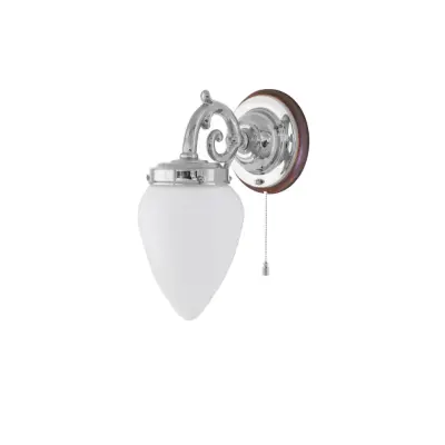 Topelius vägglampa fast montage, nickel/brun