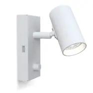 Tyson vägglampa USB vänster vitstruktur GU10