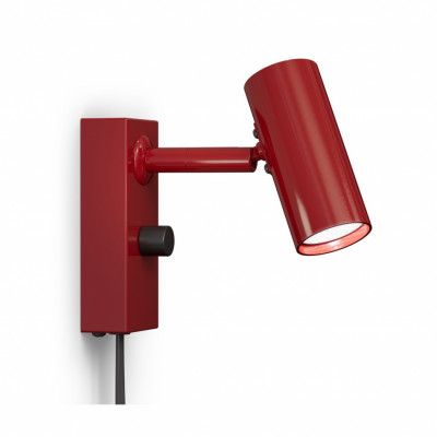 Cato väggl blank rubinröd/mattsv. enkel GU4/MR11