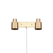 Vägglampa Clark 2 Borstad Mässing