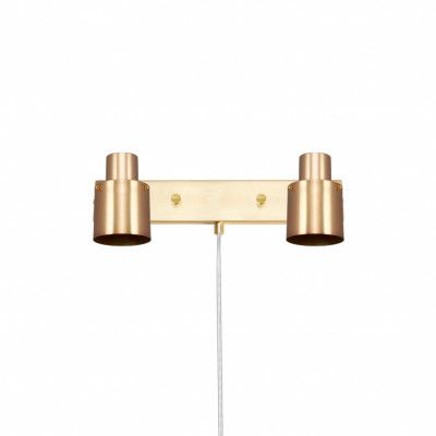 Vägglampa Clark 2 Borstad Mässing