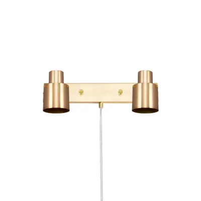 Vägglampa Clark 2 Borstad Mässing