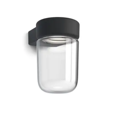 Moon vägglampa IP44 svartstruktur LED