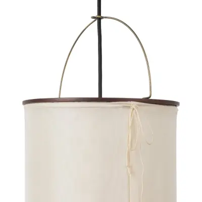 Vägglampa Silk Lantern, vit/svart, stickkontakt, E27 – Gubi - Vardagsrum - Design - Tyg / textil - Med en ljuskälla