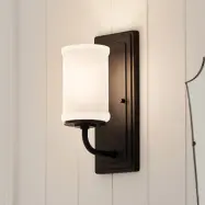 Vetivene vägglampa, svart, höjd 31 cm, IP44, G9-LED – KICHLER - Badrum - Metall - Med en ljuskälla