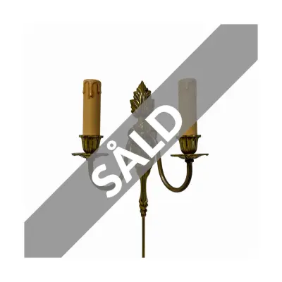Vintage vägglampa 2-arm mässing