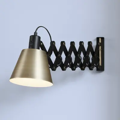 VINTAGE vägglampa, svart/antikmässing, Ø 18 cm – Halo Design - Vardagsrum - Vintage / retro - Metall - Med en ljuskälla