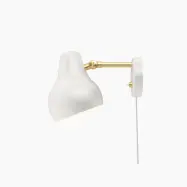 VL38 vägglampa, vit/mässing