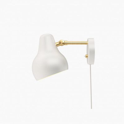 VL38 vägglampa, vit/mässing