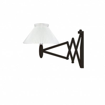 Wall lamp, black oak oak, incl. shade 1-17