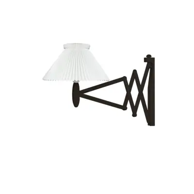 Wall lamp, black oak oak, incl. shade 1-17