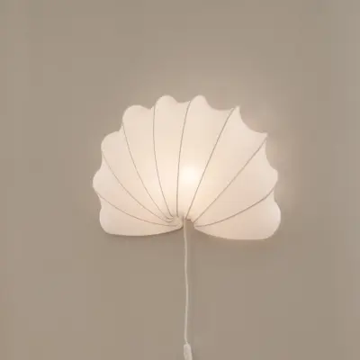 Watt&Veke - Anna vägglampa, bomull, vit, Ø 53,5 cm