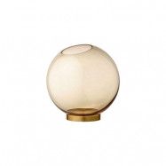 AYTM - Globe vase w. stand Ø10 Amber/Gold AYTM