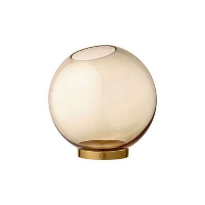 AYTM - Globe Vas w/Stand Ø17xH17 Amber/Gold