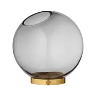 AYTM - Globe Vas w/Stand Ø21xH21 Black/Gold-