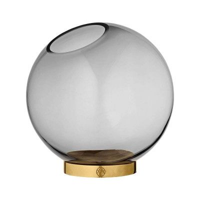 AYTM - Globe Vas w/Stand Ø21xH21 Black/Gold-
