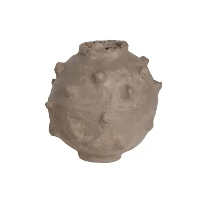 BEPUREHOME Collection dekorativ vas - gråbrun papier mache