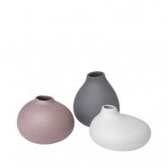 Blomus - Nona set of 3 Vases Pewter/Micro Chip/Bark