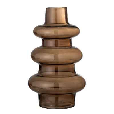 BLOOMINGVILLE Rauke Vase, Brun, Glas