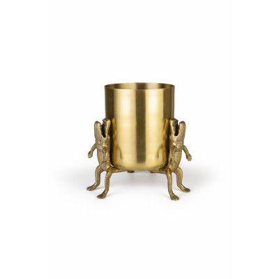 BOLD MNKEY Omgiven av krokodiler vas L, rund - guld aluminium (H:32)