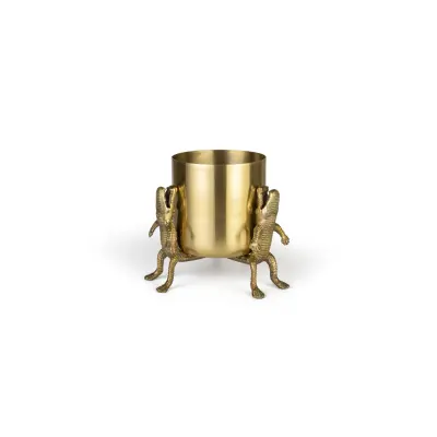 BOLD MNKEY Omgiven av krokodiler vas M, rund - guld aluminium (H:24)