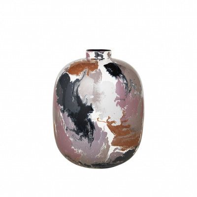 BROSTE COPENHAGEN Thyra vas, rund - mörkt flerfärgat emaljerat järn