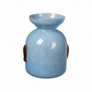 BROSTE COPENHAGEN Vera Vas, Rund - Blått Munblåst Glas (Ø 21 cm)