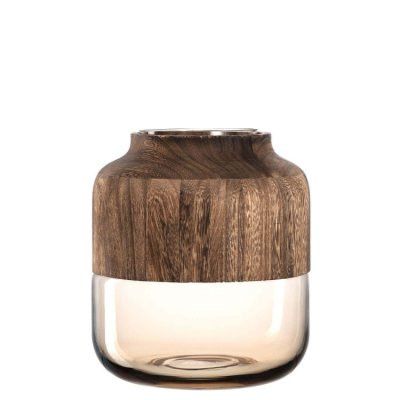 Colletto Vas Leonardo Trä/Ljusbrunt glas 25 cm