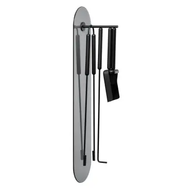 Eldställ Vägghängt ASHI Svart 5 Delar