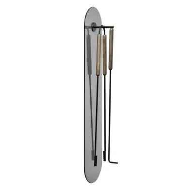 Eldställ Vägghängt ASHI Svart/Brun 3 Delar