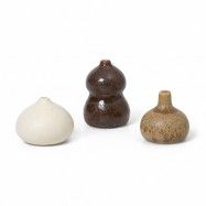 Ferm Living Komo vas mini set om 3 Brown-white