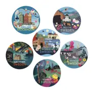 Glasunderlägg Stadsdelarna 6-pack