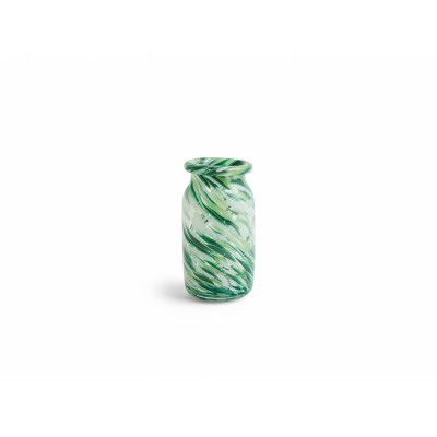 HAY - Splash Vase Roll Neck Small Green Swirl