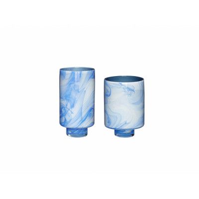 Hübsch - Cloud Vases 2 pcs. Blue/White