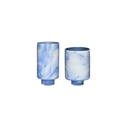 Hübsch - Cloud Vases 2 pcs. Blue/White