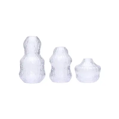 Hübsch - Fuyu-vaser, 3-pack, transparent –