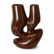 HKliving Ceramic organic vas large 25 cm Espresso