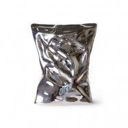 HKliving HK Objects vas"Bag of Crisps"26x9 cm Krom