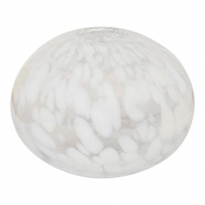 HOUSE NORDIC munblåst vas, rund - glas med vita prickar