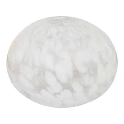 HOUSE NORDIC munblåst vas, rund - glas med vita prickar