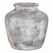 HOUSE NORDIC Santo Dekorativ Vas, Rund - Ljusgrå Terracotta (Ø 30 cm)
