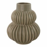 HOUSE NORDIC vas med spår, rund - grå keramik