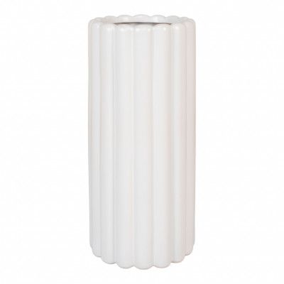 HOUSE NORDIC vas med spår, rund - vit keramik