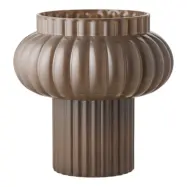 HOUSE NORDIC vas, rund - brunt munblåst glas (H:27)