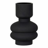 HOUSE NORDIC vas, rund - svart glas (H:22)