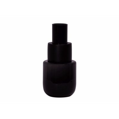 HOUSE OF SANDER Enyo vas, rund - svart munblåst glas och cement (Ø10,4)