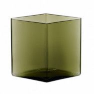 Iittala Ruutu vas 20,5 x 18 cm mossgrön