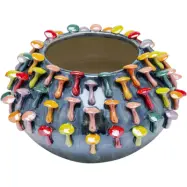 KARE DESIGN Mushrooms vas, rund - flerf&auml;rgat stengods