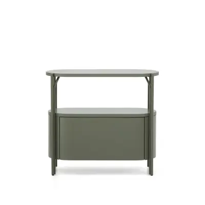 KAVE HOME Arely badrumsskåp, med 1 låda - grön MDF och stål (90x40)